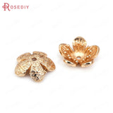 20PCS High Champagne Brass Flower Beads Caps Jewelry Making DIY Findings