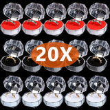 20PCS Acrylic Crystal Ring Earring Storage Display Boxes Clear Wedding Package
