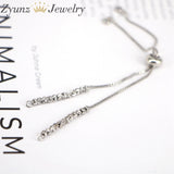20PCS Adjustable Silver Box Chains w/ Texture Beads for DIY Bracelet Making