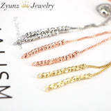 20PCS Adjustable Silver Box Chains w/ Texture Beads for DIY Bracelet Making