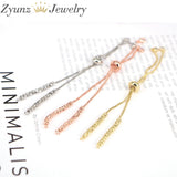 20PCS Adjustable Silver Box Chains w/ Texture Beads for DIY Bracelet Making