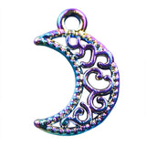 20PCS Alloy Moon Charms Pendant Rainbow Jewelry Making Necklace Earring Metal