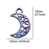 20PCS Alloy Moon Charms Pendant Rainbow Jewelry Making Necklace Earring Metal