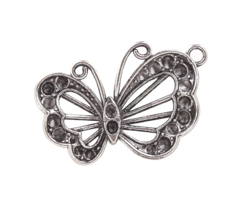 20PCS Silver Butterfly Charms Pendants #92237