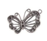 20PCS Silver Butterfly Charms Pendants #92237