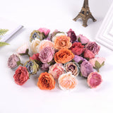 20PCS Artificial Flower Head DIY Accessories 4.5CM Flower Tea Rose