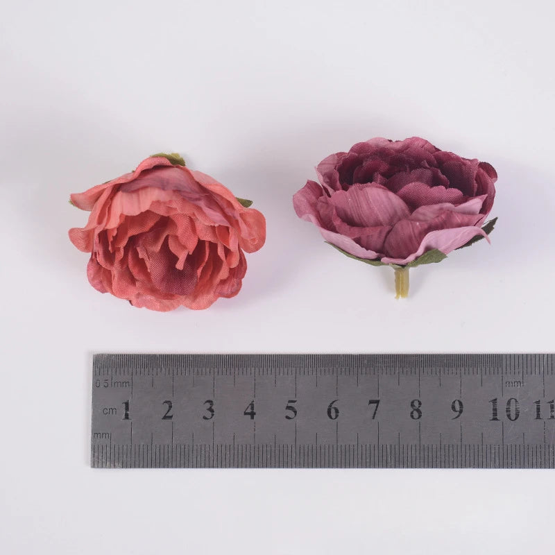 20PCS Artificial Flower Head DIY Accessories 4.5CM Flower Tea Rose