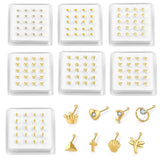 20PCS Boxed Crystal Nose Studs Body Jewelry Heart Star Shape Nose Bone Nose Stud