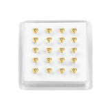 20PCS Boxed Crystal Nose Studs Body Jewelry Heart Star Shape Nose Bone Nose Stud