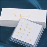20PCS Boxed Crystal Nose Studs Body Jewelry Heart Star Shape Nose Bone Nose Stud