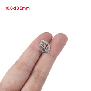 20PCS Brass Silver Plated Tree Leaf Charms for Earrings DIY