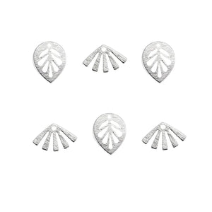 20PCS Brass Silver Plated Tree Leaf Charms for Earrings DIY
