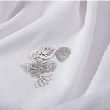 20PCS Brass Silver Plated Tree Leaf Charms for Earrings DIY