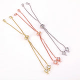 Brass Star Rhinestone Adjustable Bracelet Chain for DIY Jewelry Making