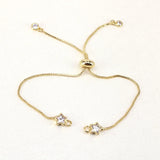 Brass Star Rhinestone Adjustable Bracelet Chain for DIY Jewelry Making
