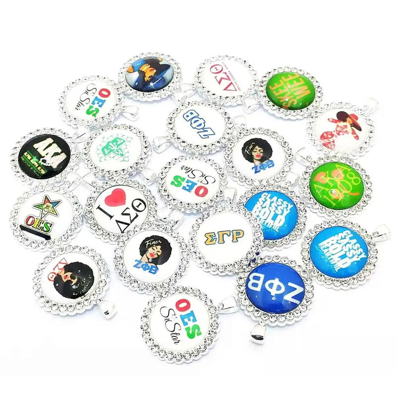 20PCS Coin-Shaped Tray Charms for DIY Necklace Crafts