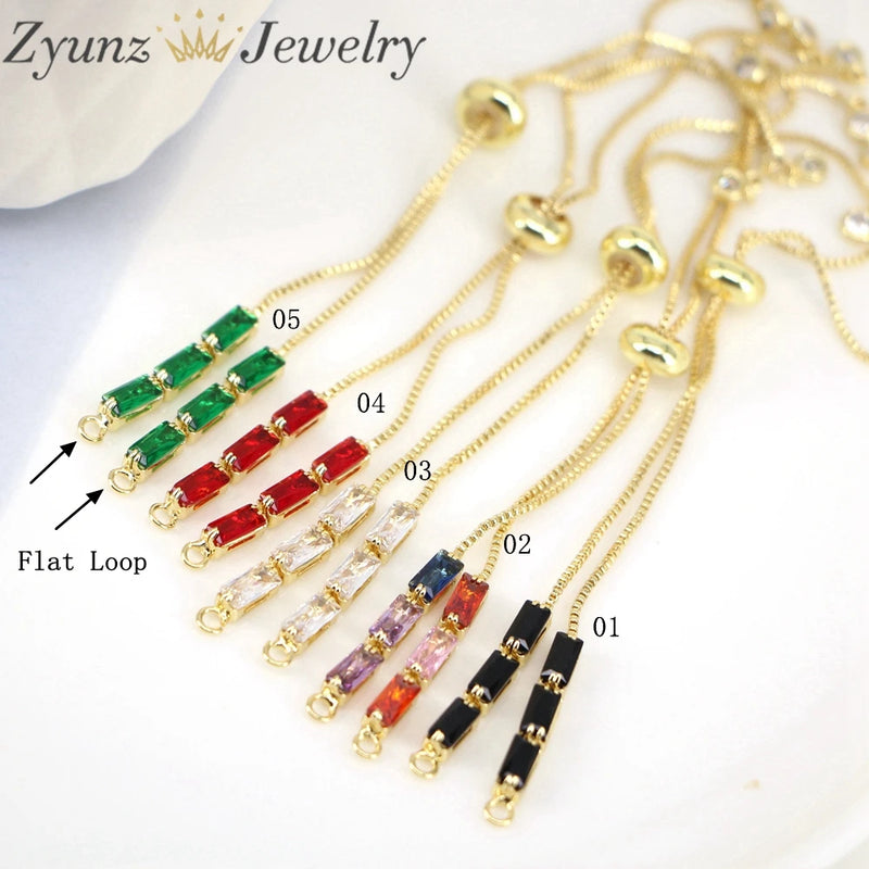 20PCS Charm Zircon Chain DIY Bracelet Copper Findings