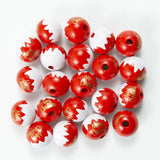 20PCS Christmas 20MM Wooden Beads DIY Crafts Bracelet Jewelry Making