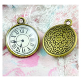 20PCS Clock Charms Antique Bronze Vintage Alloy Bracelet Pendants