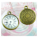 20PCS Clock Charms Antique Bronze Vintage Alloy Bracelet Pendants
