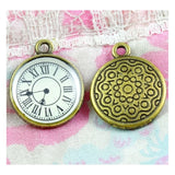 20PCS Clock Charms Antique Bronze Vintage Alloy Bracelet Pendants