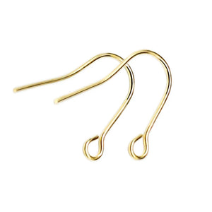 20PCS Copper Ear Hooks Smooth Round Clasps For Earrings Making