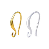 20PCS Copper Ear Hooks Smooth Round Clasps For Earrings Making