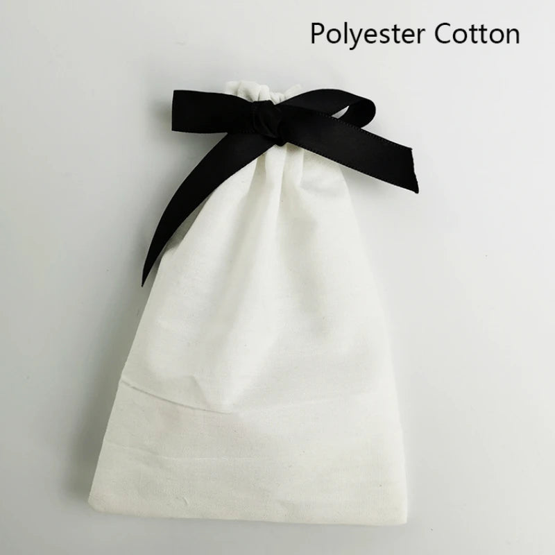 20PCS Cotton Gift Bag Drawstring Pouch Wedding Party Storage Logo Print