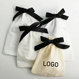 20PCS Cotton Gift Bag Drawstring Pouch Wedding Party Storage Logo Print