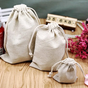 20PCS Cotton Linen Gift Bag Drawstring Pouch Makeup Party Bead Wrappling Sack
