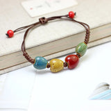 20PCS Lucky Chinese Style Square Beads Braided Bracelet for Girls