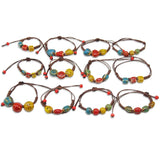 20PCS Lucky Chinese Style Square Beads Braided Bracelet for Girls