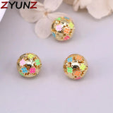 20PCS Enamel Ball Star Moon Necklace Pendant For Women Jewelry Making Charms