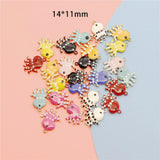 20PCS Enamelled Octopus Charms for Jewelry Making