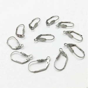 20PCS 316L Stainless Steel Earring Hooks Leverback Earwire Findings