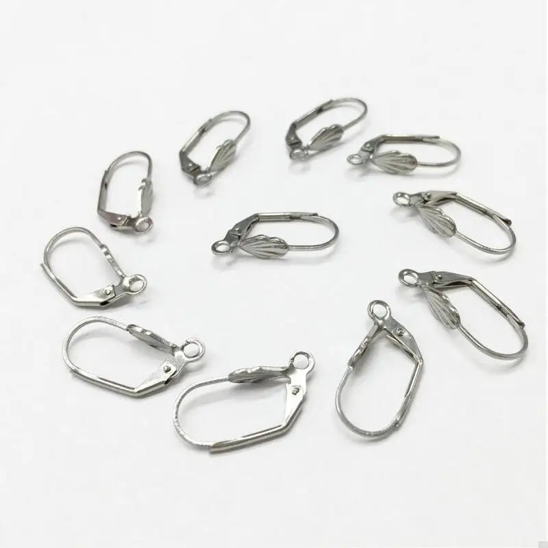 20PCS 316L Stainless Steel Earring Hooks Leverback Earwire Findings