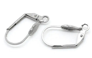 20PCS 316L Stainless Steel Earring Hooks Leverback Earwire Findings