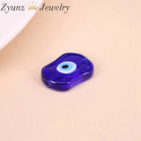 20PCS Flat Evil Eye Glass Beads Lampwork Protection Large Beads