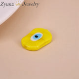 20PCS Flat Evil Eye Glass Beads Lampwork Protection Large Beads