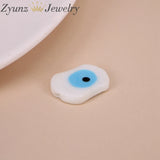 20PCS Flat Evil Eye Glass Beads Lampwork Protection Large Beads