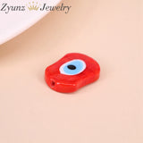 20PCS Flat Evil Eye Glass Beads Lampwork Protection Large Beads