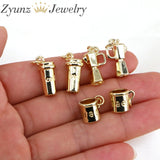 20PCS 3D Coffee Cup Metal Charms for Jewelry Making