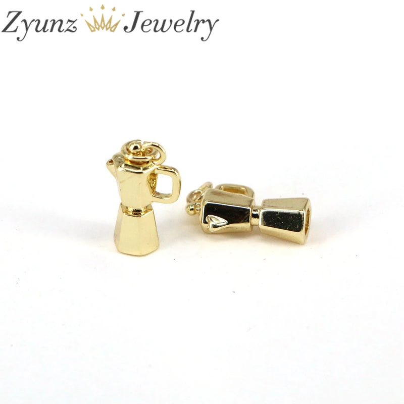 20PCS 3D Coffee Cup Metal Charms for Jewelry Making