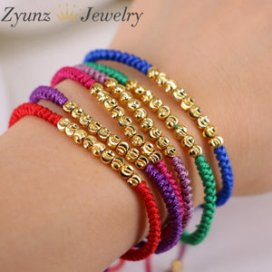 Copper Beads Rope Thread String Bracelets Women Men Jewelry