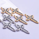 20PCS Gothic Enamel Cross Charms for Necklace Making