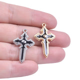 20PCS Gothic Enamel Cross Charms for Necklace Making