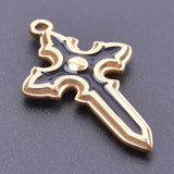 20PCS Gothic Enamel Cross Charms for Necklace Making