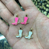 20PCS High Heel Shoes Charms Enamel Zircon Pendant for DIY Jewelry