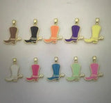 20PCS High Heel Shoes Charms Enamel Zircon Pendant for DIY Jewelry