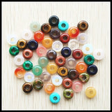20PCS Mixed Round Charms High Nature Stone Big Hole Beads 8x10MM